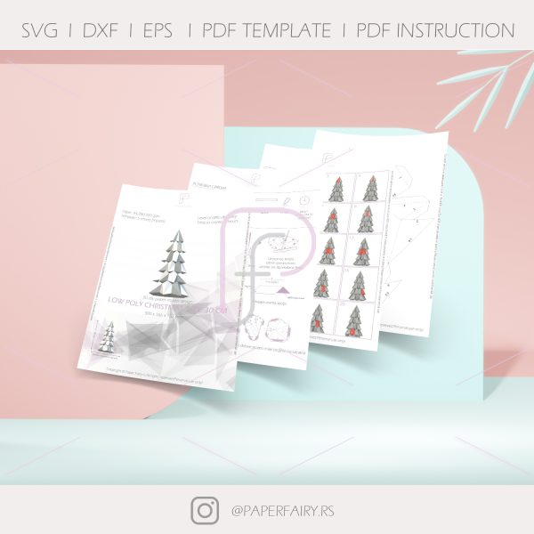 Christmas Trees papercraft template