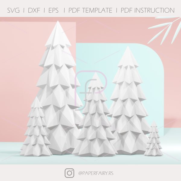 Christmas Trees papercraft template