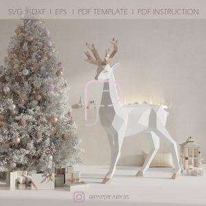 Deer papercraft template