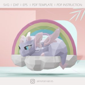Baby Dragon papercraft template