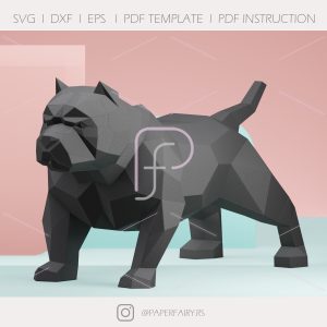 American Bully papercraft template