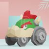 Bowser's kart papercraft template