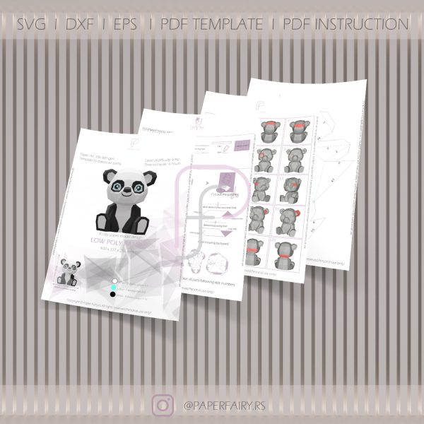 Panda papercraft template