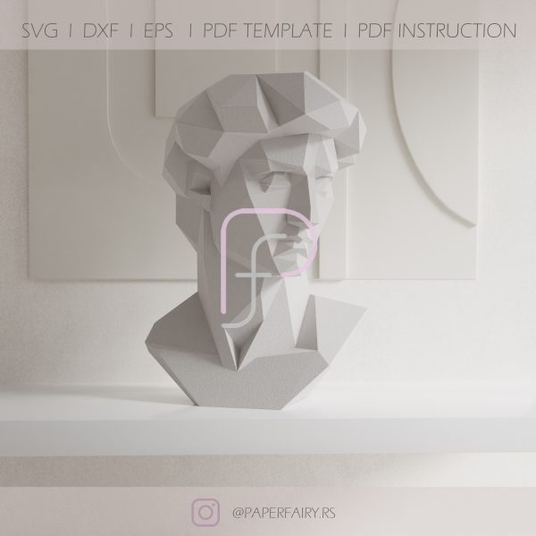 David bust Papercraft Template