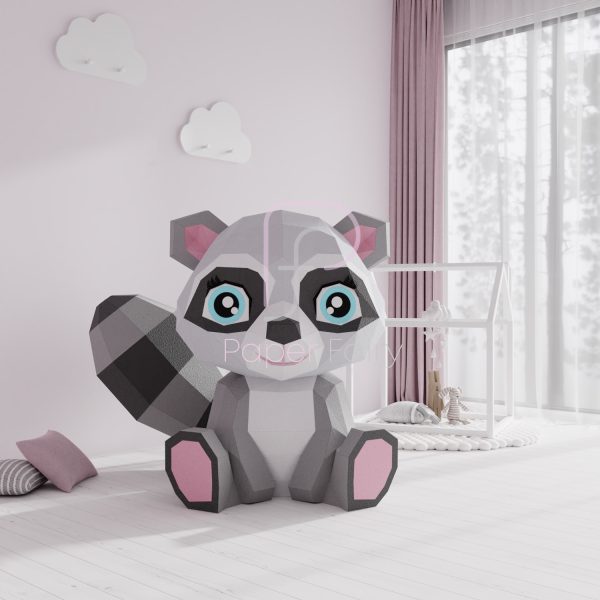 Raccoon papercraft template