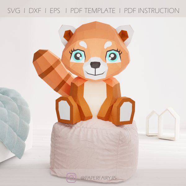 Red Panda papercraft template