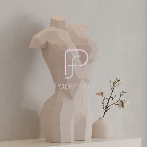 Female torso Papercraft Template