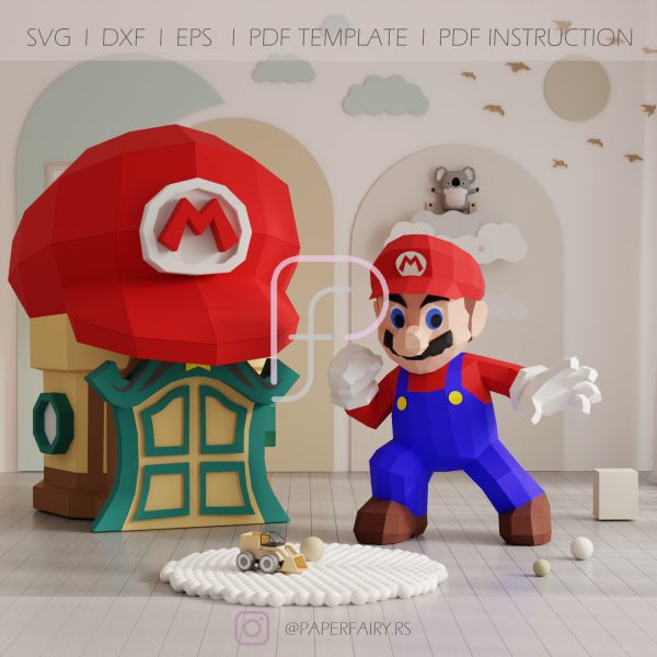 Super Mario papercraft template