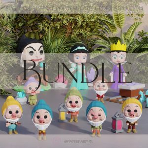 Snow White story Papercraft Template - DIY 3D Low-Poly Model